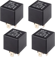 4 PCS 5 Pin, 40A Waterproof Car Relays, 12V Relay Switch for Electric Cooling Fa