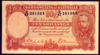 A VERY SCARCE TEN SHILLING NOTE: RIDDLE/SHEEHAN VF R11 NO RESERVE