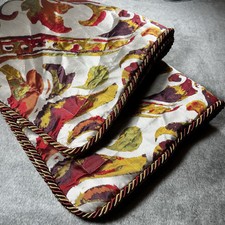 Sherry Kline Luxury Queen Pillow Shams Multicolor Braided Trim P.C.H.F