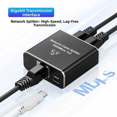 Ethernet Splitter 1 bis 2 Cat 5e 6 7 8 Kabel für Gigabit Geschwi