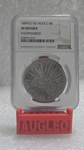 1889 GO RR Mexico 8 Reales XF Details Chopmarked Coin NGC