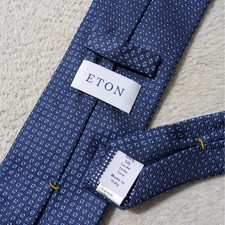 Eton Necktie Mens OS Blue Geometric Polkadot ...