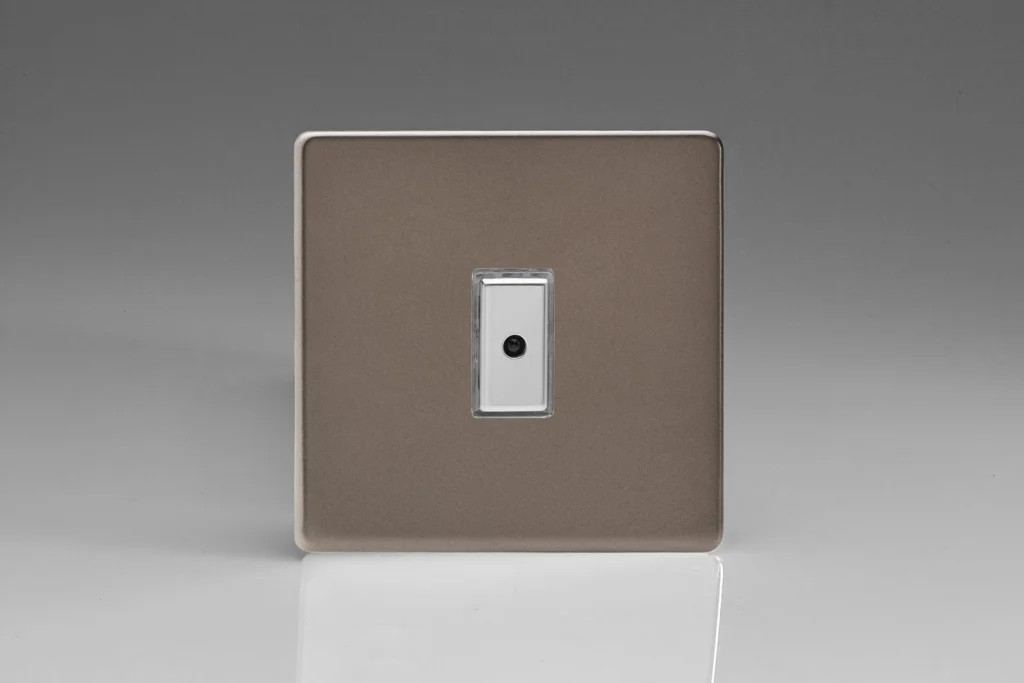 Dimmer Silver V-Pro Multi-Point Screwless Pewter 100w Max 1-Gang 1-Way Varilight