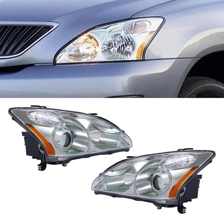 1 Pair HID+Halogen Headlights Headlamps For 2004-2009 Lexus RX330 RX350 RX400h - Image 2 of 4