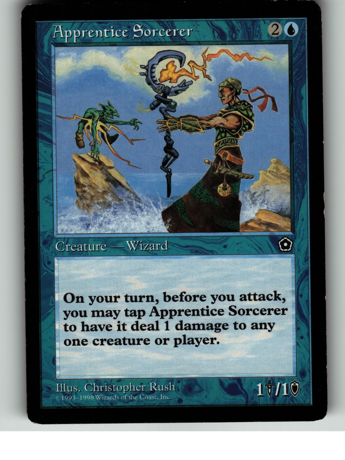 Apprentice Sorcerer Uncommon Portal Second Age Magic: The Gathering LP