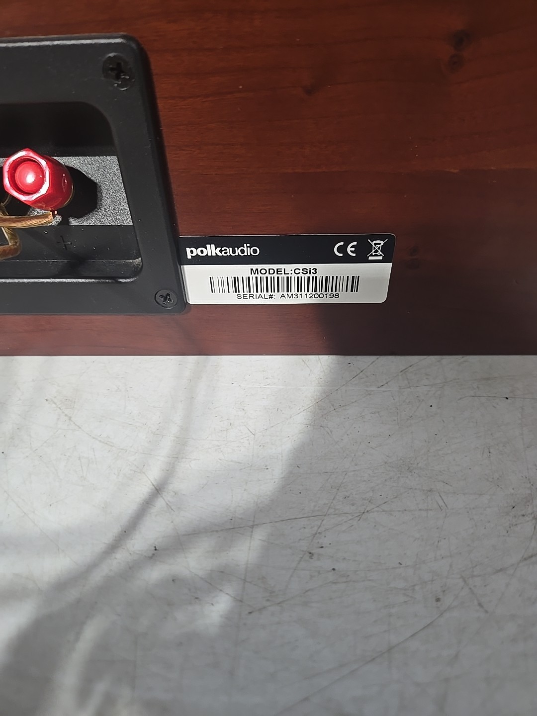 Polk Audio CSi3 Cherry Center Channel Speaker Beautiful Cherry Wood [Tested]