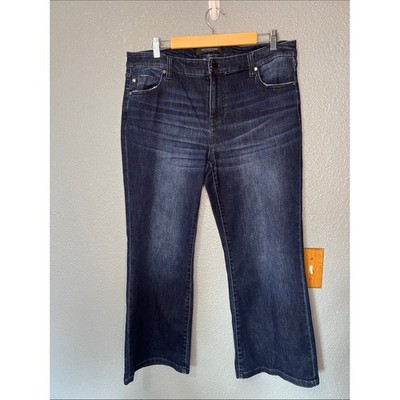 Liverpool Hannah Crop Flare Dark Denim Jeans Size 14W