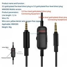 Audio Cable for Beyerdynamic MMX300 Headphone Upgrade Repair