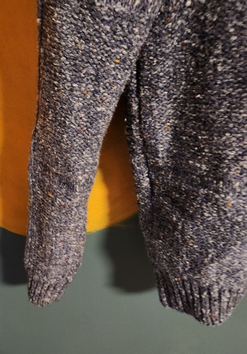 Zara Mens XL Cable Knit Cotton Wool Blend Sweater Lught Blue Fair Isle Pullover - Picture 7 of 12