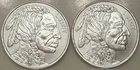 (2) 1 Troy oz Buffalo .999 Fine Silver Rounds - Brand New