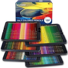 Imagen de 180 Colored Pencils Set with 12 Metallic Soft Core Professional for Artists