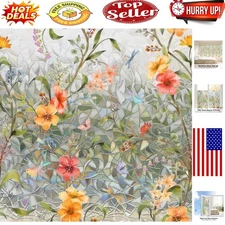 Stained Glass Rainbow Window Film - Elegant Privacy & UV Protection 17.5x78.7