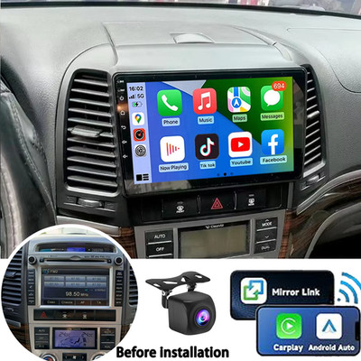 9'' For Hyundai Santa Fe 2 2006-2012 Android 14 Car Stereo Radio GPS Carplay +CAM
