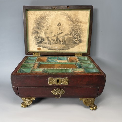 Antique Regency Moroccan Leather Sewing Box by R. Wass - c. 1815 - Picture 3 of 10