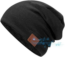 Bluetooth Beanie, Wireless Beanie Headphones, Stylish Sleek Shape Bluetooth Hat,