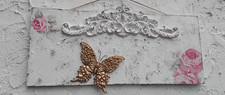 Produktbild - *Romantic*ShabbyDekoWandBid*Ornament*Schmetterling*Rosen* EinzelStück*