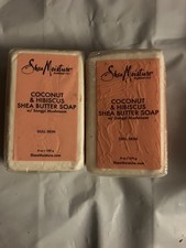 SHEA MOISTURE BAR SOAP LOT OF 2 COCONUT  HIBICUS SHEA BUTTER SOAP 8 Ounce