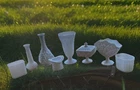 Lot Of 8 Vtg Milk Glass Vases Westmoreland, Brody, Jeannette, + Floral Arranging