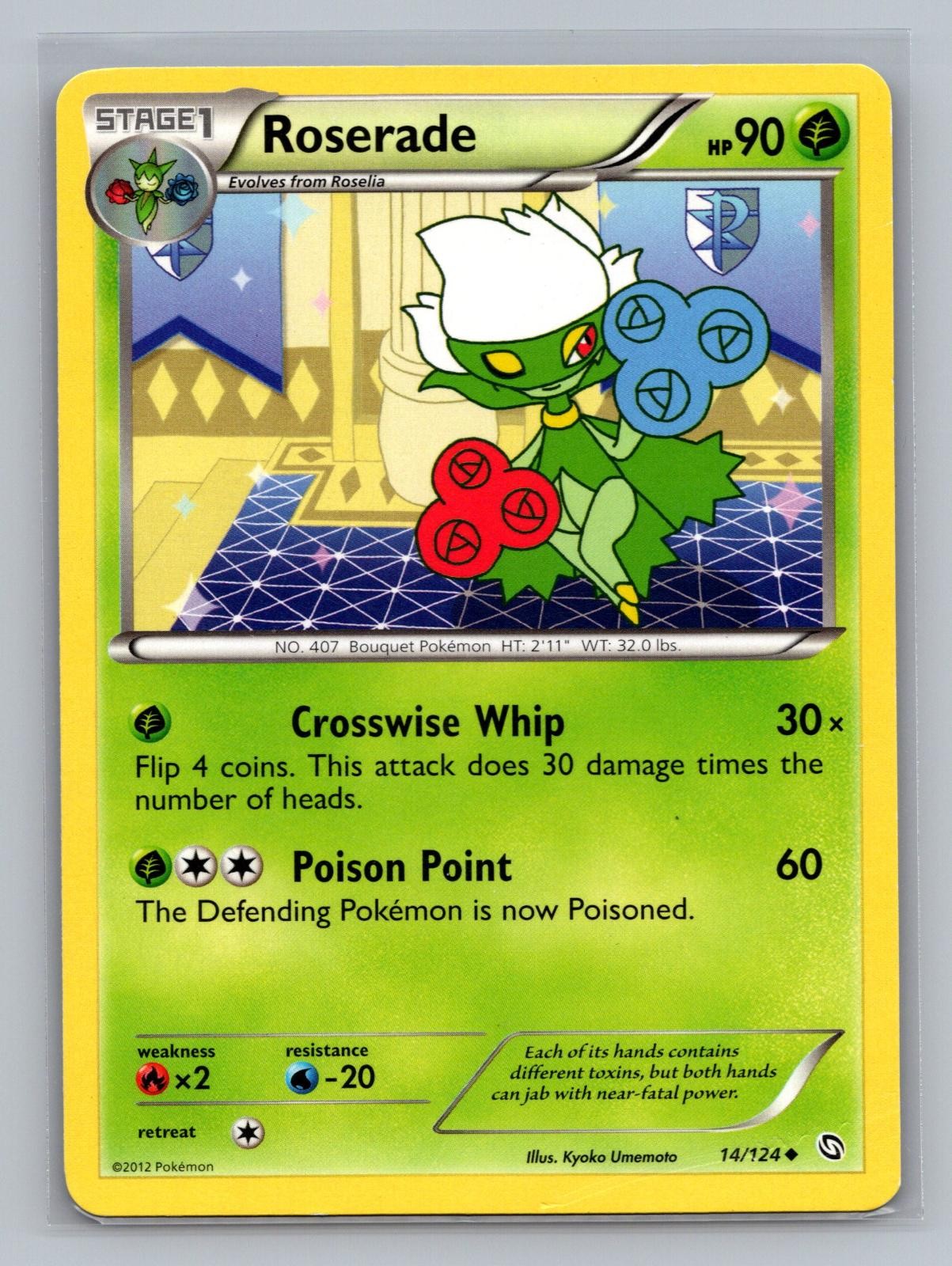 Roserade 14/124 Uncommon Dragons Exalted Pokemon Lightly Played