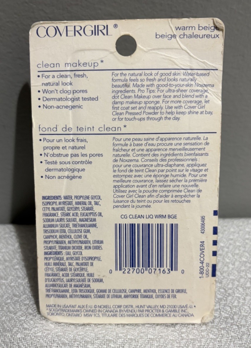 Covergirl Clean Makeup Normal Skin, #145 Warm Beige, 1 fl oz - New Old ...