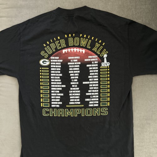 Green Bay Packers NFL Super Bowl XLV Champions XLV (2011) Reebok Sz L New Defect - Picture 9 of 15