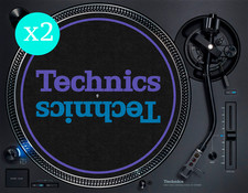 Technics Two Tone Purp/Blue Slip Mat 12" Vinyl Turntable DJ Slipmat x2 (Pair)