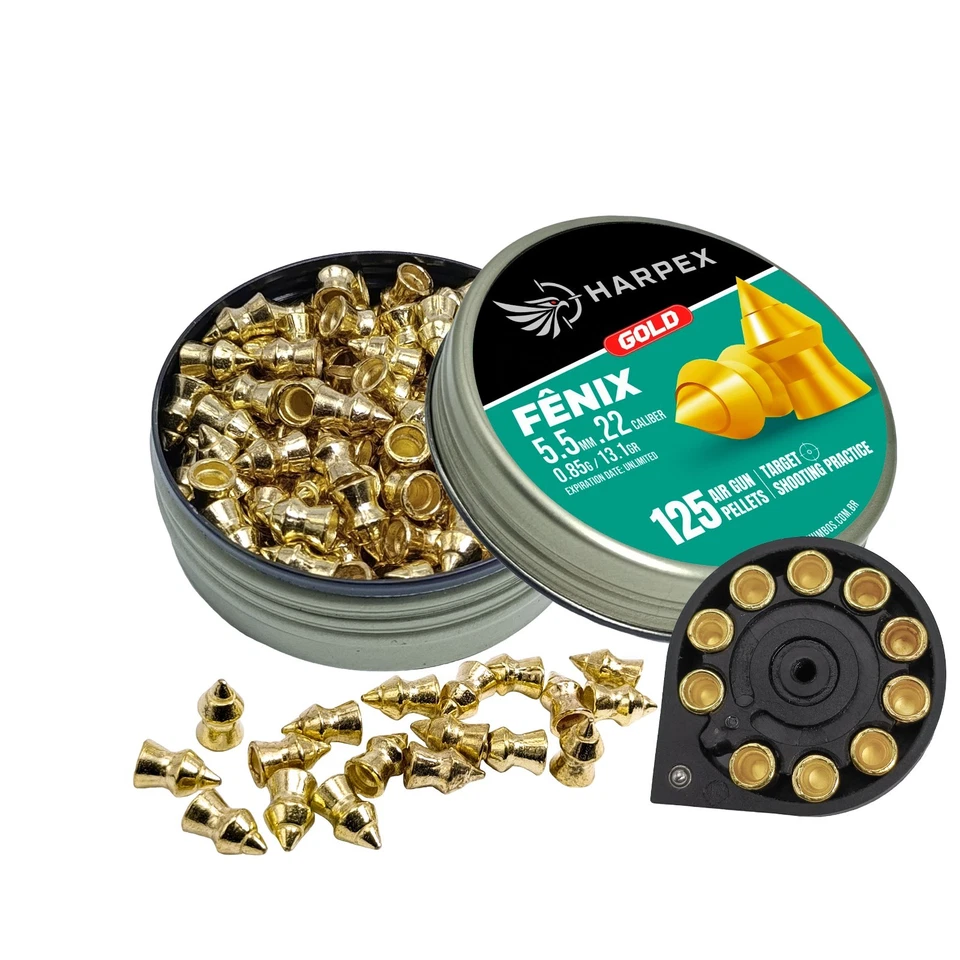 Harpex Fenix Gold .22 (5.5mm) Cal Airgun pellets  - Lead Pointed high precision - Image 3 of 4