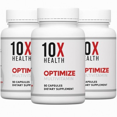 3bottles Authentic 10X Health Optimize Methylated Multivitamin 90 Caps EXP 2028