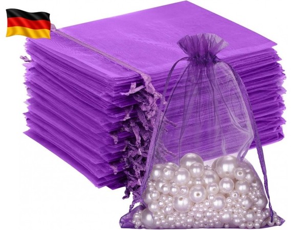 100 StüCk Lila OrganzasäCkchen 10X15 Cm: Geschenk Organzabeutel, Hochzeit O-image