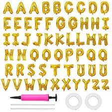 58 PCS Letter Balloons Alphabet Letters 2 Sets A- Z  1 Sets AEIOU 16 Inch Fo...