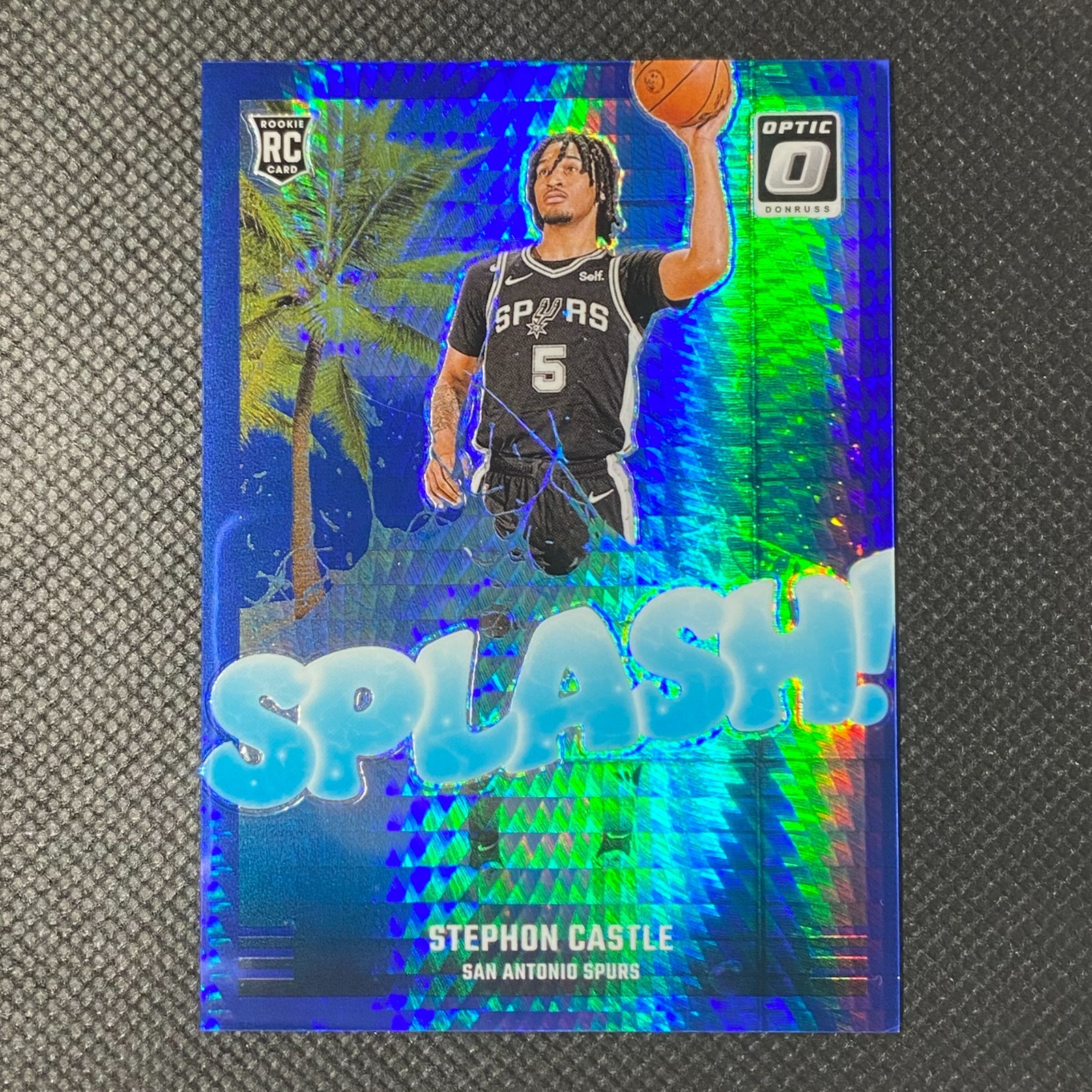2024-25 Panini Donruss Optic #14 Stephon Castle Splash Blue Hyper Prizm RC /175
