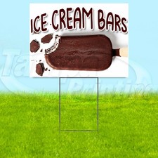 ICE CREAM BARS 18x24 Yard Sign Dessert Plastic Corrugated WITH STAKE USA YS07751