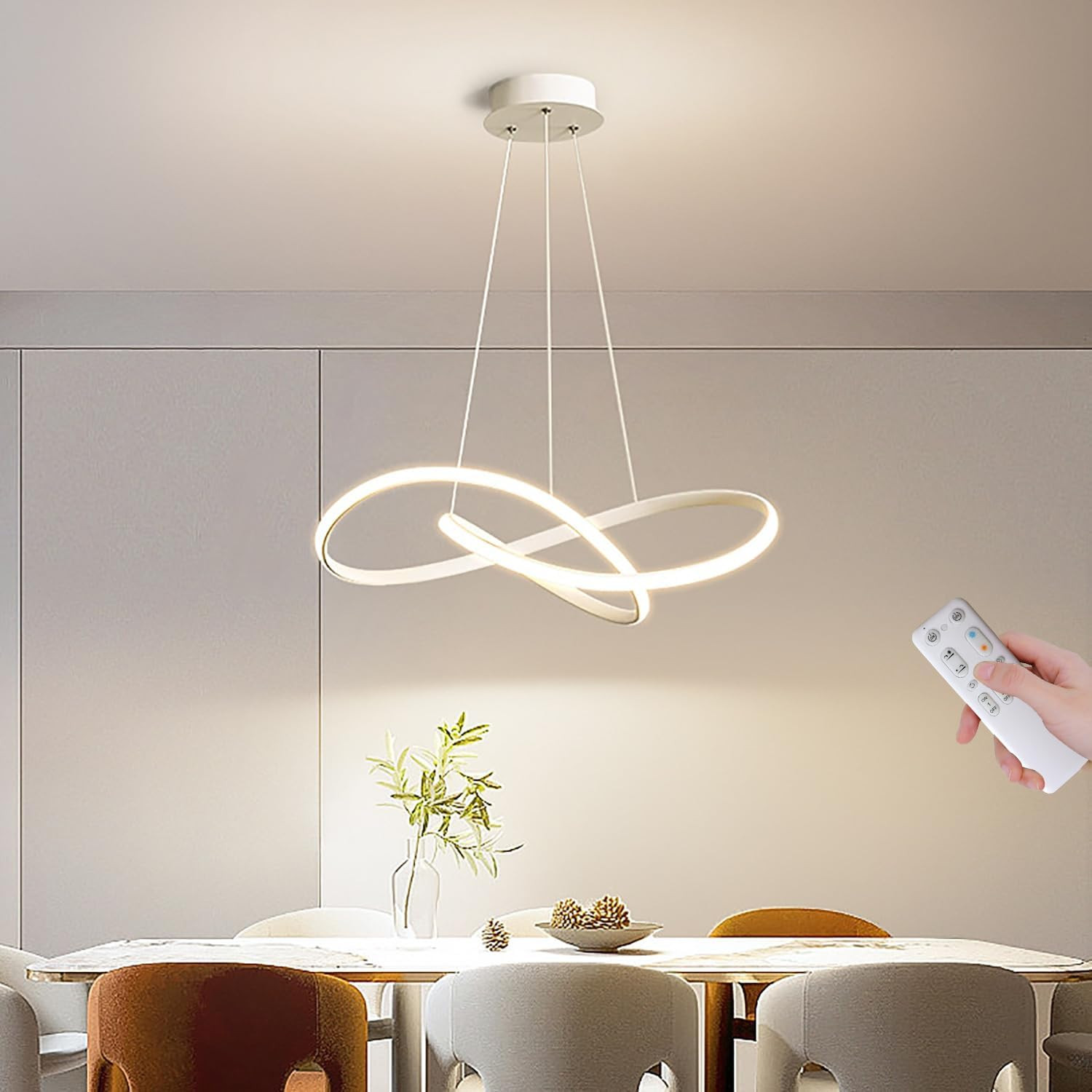 Lampadario LED 30W Sospensione Dimmerabile 3000K-6000K | Design Moderno