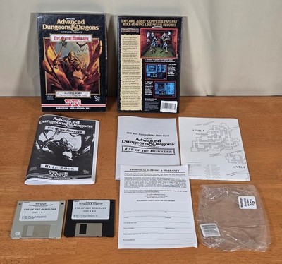 AD&D Eye of Beholder Legend Series IBM PC Big Box Game SSI  Dungeons Dragons Map