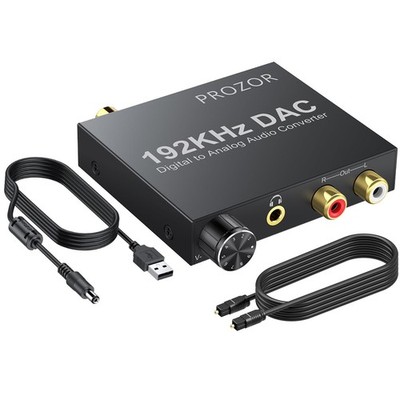PROZOR 192KHz Digital to Analog Audio Converter Optical to RCA Adapter Upgrad...