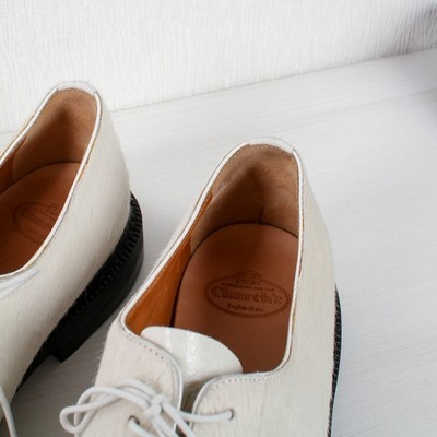 Church's Shannon Derby Shoes Womens EU 38 White Calf Hair Pony