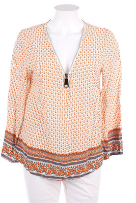 No Label Blouse Zipper S ivory orange