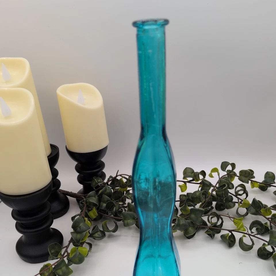 Elegante jarrón delgado azul cobalto para flores o exhibición 12,5 pulgadas de alto Foto 2 de 4