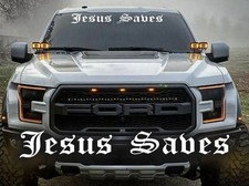 Jesus Saves Windshield Decal Sticker 40 Turbo Diesel Truck Religious Christian