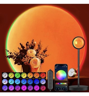 Sunset Lamp Projector with APP & Button Control, 360 Degree Rotation Multiple Co
