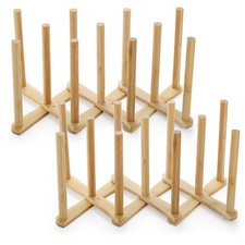 Bamboo Bottle Drying Rack 16'' x 6.5'' x 7'' - Retractable Cup Drainer