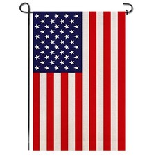 American Flag 4th of July - Stars and Stripes - Burlap