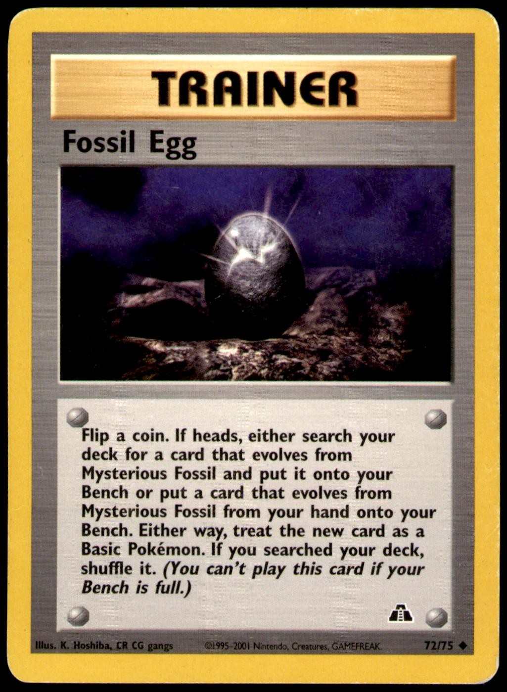 Fossil Egg 72/75 Uncommon Neo Discovery Pokemon Unlimited Heavily Played