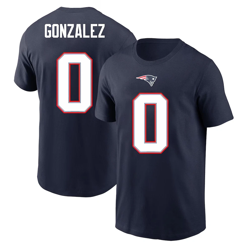 Christian Gonzalez #0 New England Patriots Name and Number