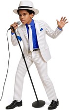 Kids Dance Star Costume Boys 80s 90s Pop Star Stage Outfits Halloween Party D...