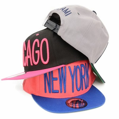 Snapback Cap Basecap Kappe New York Chicago Stickerei Baseball Hip Hop Unisex