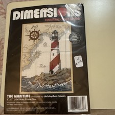 NIP Dimensions The Maritime Counted Cross Stitch Kit Coastal Seaside Lighthouse