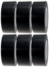 Black Duct Tape 6 Rolls of 48mm x 45m Gaffer Tape Water Resistant Duct Tape 0.10 per metre