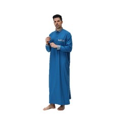 Saudi Arab Men Muslim Jubba Thobe Long Robe Abaya Dress Dubai Men Kaftan Ramadan