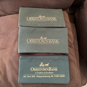 3 Vtg  Money Bank Bags Orrstown Bank Shippensburg Pa Zip works